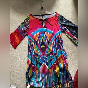 Vibrant Multicolor Tribal Print Dress